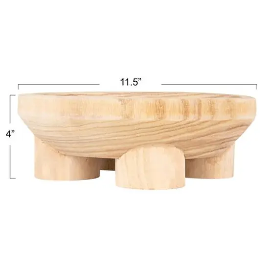 Hello Honey&reg; 11.5" Natural Elegance Paulownia Wood Bowl {9}