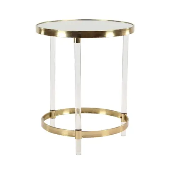 23'' Gold Acrylic Contemporary Accent Table {1}