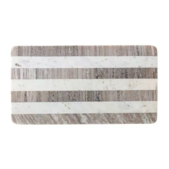 Hello Honey&reg; Beige & White Stripes Marble Cutting Board {1}