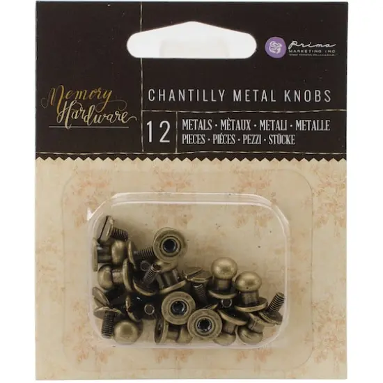 Prima&reg; Memory Hardware Metal Knobs Embellishments, 12ct. {1}
