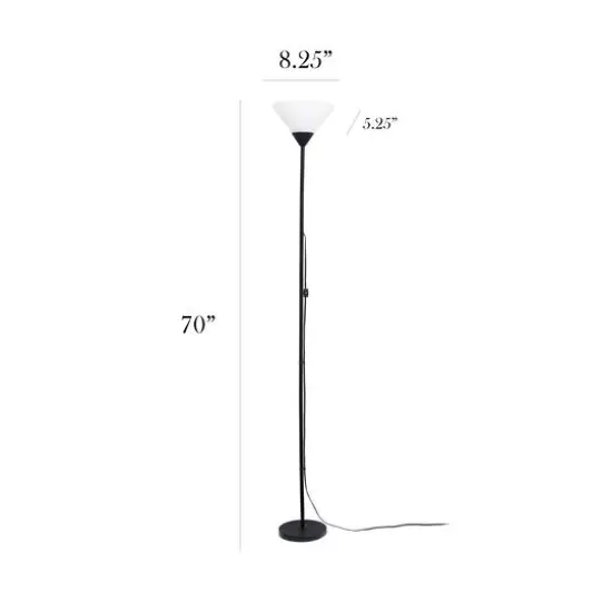 Simple Designs 70" Torchiere Floor Lamp Black {4}