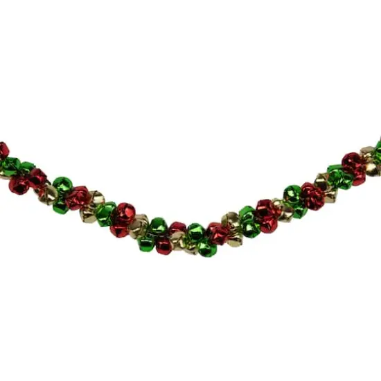 5ft. Green & Red Festive Jingle Bell Garland {1}