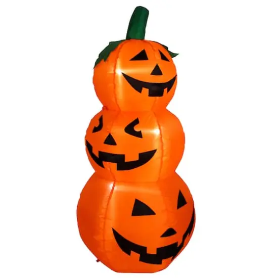 3.5ft. LED Lighted Inflatable Jack-O'-Lantern Trio Halloween Outdoor Yard Decoration {1}
