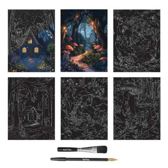Brea Reese&trade; 9" x 12" Magical Forest Scratch Art Paper Pad {3}