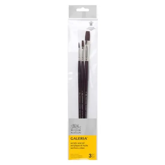 Winsor & Newton&trade; Galeria&trade; Long Handle 3 Piece Brush Set {1}