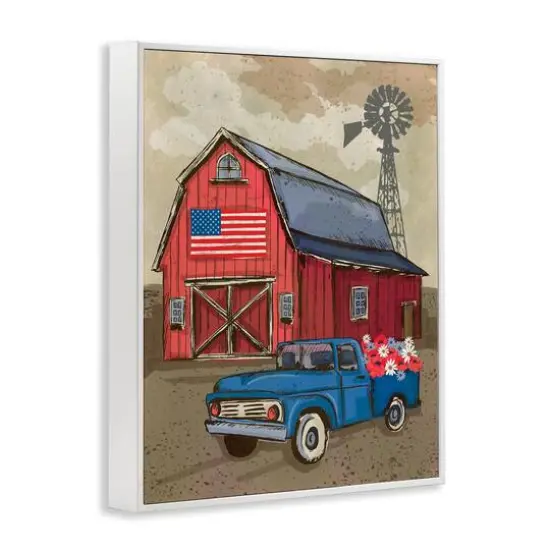 Stupell Industries Vintage Americana Barn Framed Giclee Art White {4}