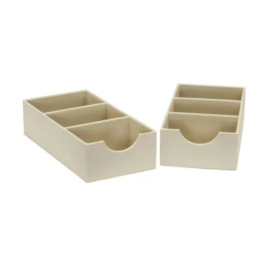 Household Essentials 3-Compartment Drawer Organizers, 2ct. White {1}