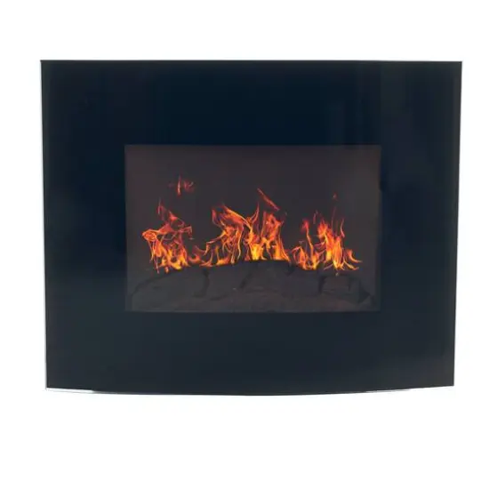 Hastings Home 25.5" Black Curved Electric Fireplace {4}