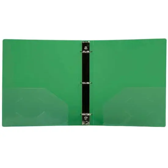 JAM Paper 1.5" Glass Twill Plastic 3-Ring Binder Green {6}