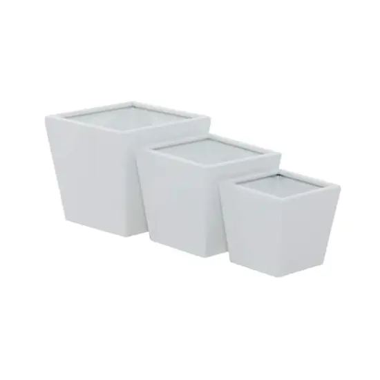 White Modern Planter, Set of 3" 7", 11", 5" {3}