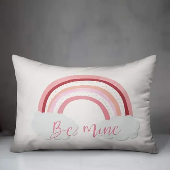 Be Mine Rainbow Polka Dots Throw Pillow {3}