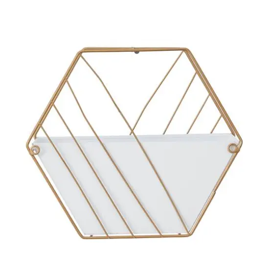 CosmoLiving by Cosmopolitan Set of 2 White Iron Contemporary Planter, 10" x 12" x 5" {7}