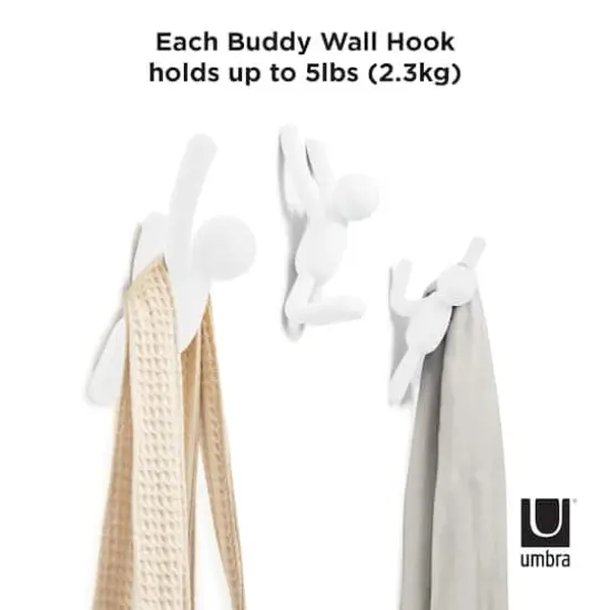 Buddy Wall Hooks, 3ct. White {5}