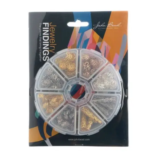 John Bead Bead Caps Assortment Round 8 Slot Jewelry Findings & Making Kit, 1020ct. {4}