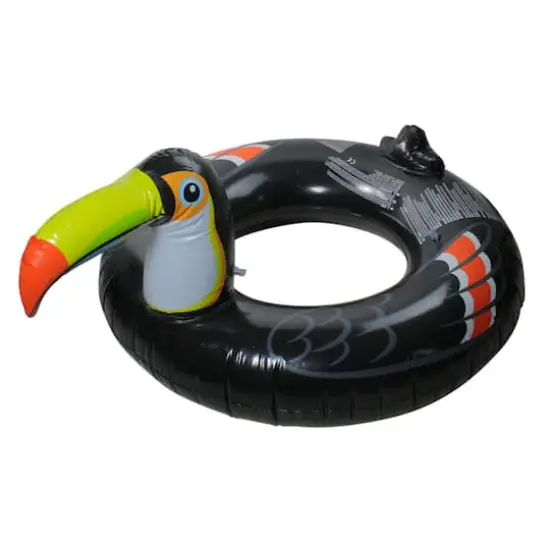 52" Black Jumbo Toucan Inflatable Pool Ring Float {1}