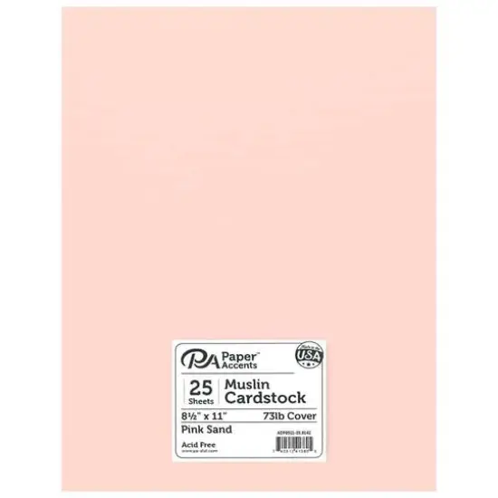 PA Paper&trade; Accents 8.5" x 11" 73lb. Smooth Cardstock, 25 Sheets Pink Sand {1}