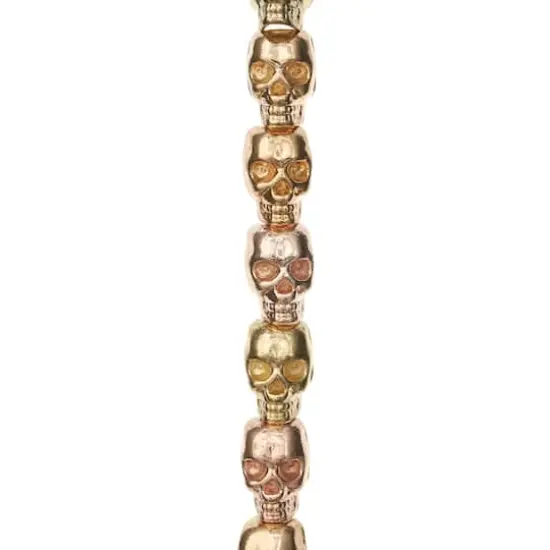 Gold & Rose Gold Metal Skull Beads, 12mm by Bead Landing&trade; {1}