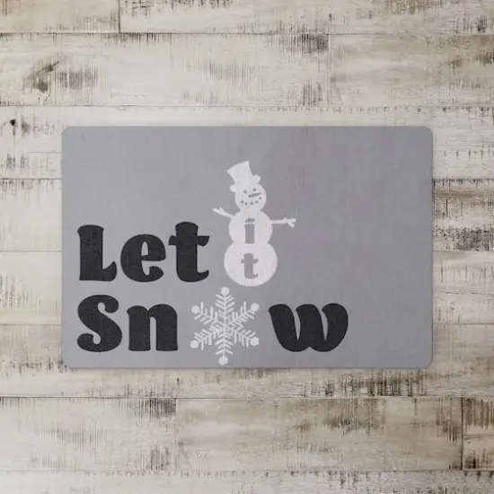 Let It Snow Snowman Floor Mat {3}