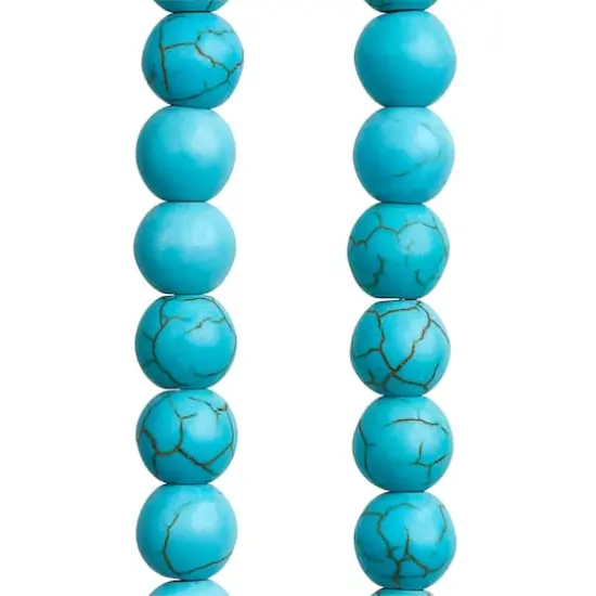 Turquoise Dyed Howlite Round Beads, 8mm by Bead Landing&trade; {1}