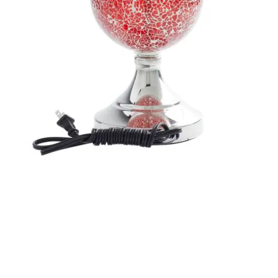 Set of 2 Red Glass Glam Table Lamp, 25" {7}