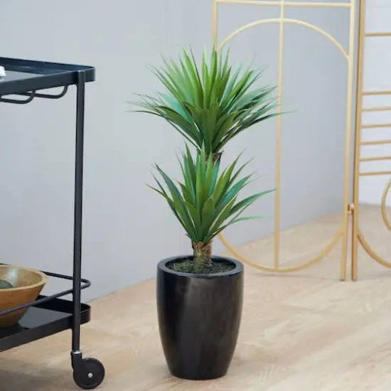 31" Black Contemporary Floral & Botanical Artificial Foliage {8}