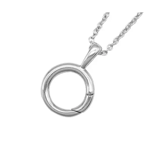 Rhodium Cable Necklace with Circle Charm Holder by Bead Landing&trade; {4}