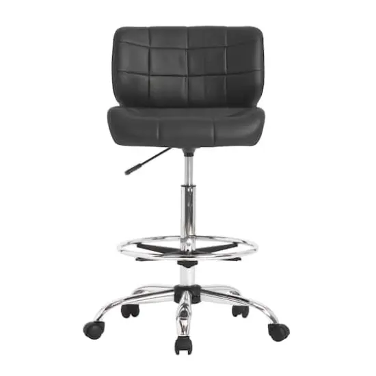 Studio Designs Crest Black Height Adjustable Drafting Chair with Footring {3}