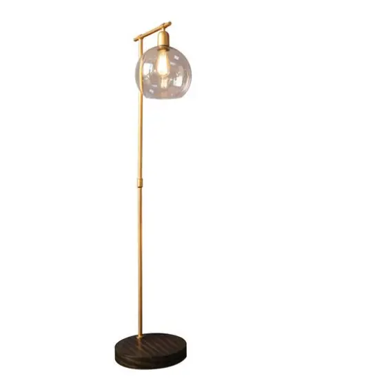 Hello Honey&reg; 5ft. Modern Metal Floor Lamp with Glass Globe Shade {8}