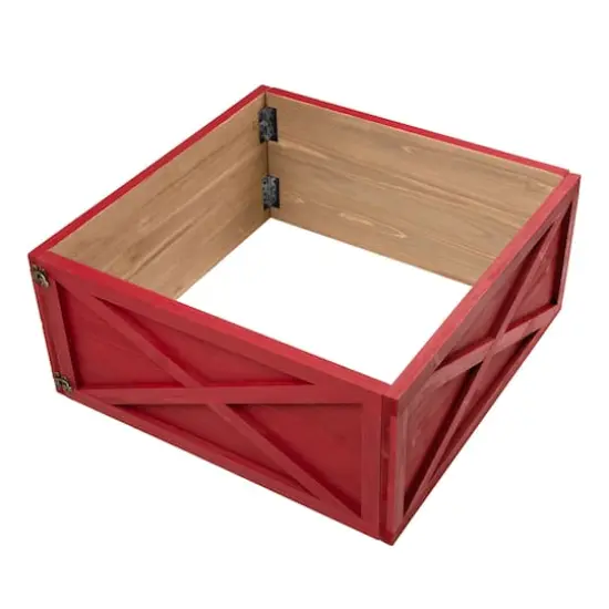 Glitzhome&reg; 26" Red Wooden Tree Collar {1}