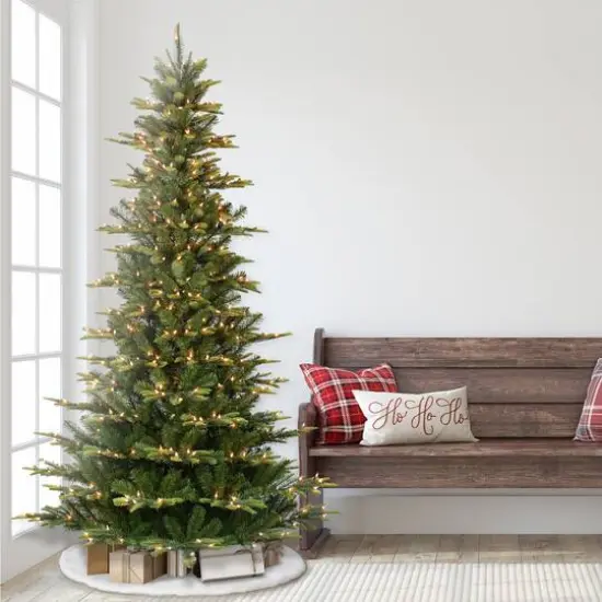 7.5ft. Pre-Lit Slim Aspen Fir Artificial Christmas Tree, Clear Lights {9}