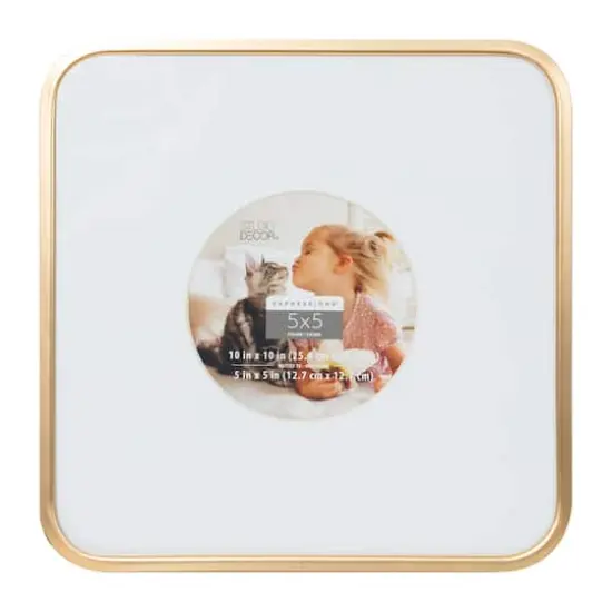 Expressions&trade;5" x 5" Gold Rounded Frame with Circle Mat by Studio D&eacute;cor&reg; {6}