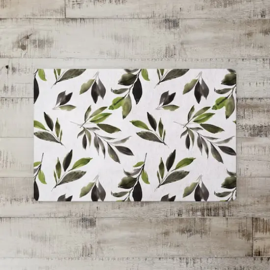 Watercolor Leaves Pattern 27" x 18" Floor Mat {3}