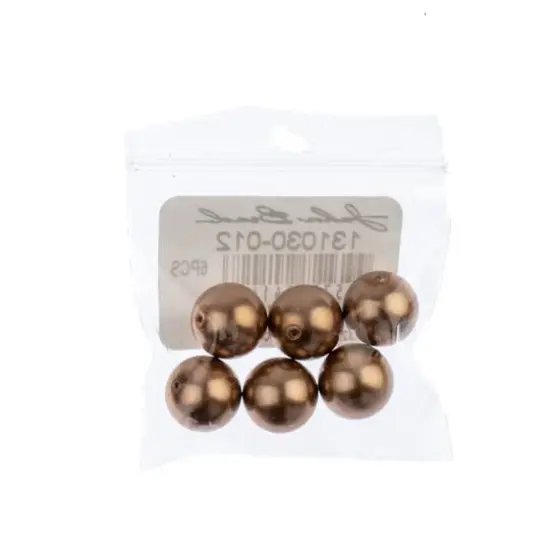 Preciosa Maxima 12mm Round Nacre Pearls, 6ct. Bronze {3}