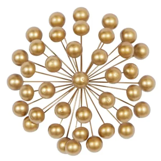 CosmoLiving by Cosmopolitan 12" Gold Metal Modern Orb Sculpture {1}