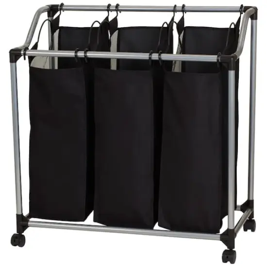Household Essentials Rolling Mesh Triple Laundry Sorter {11}