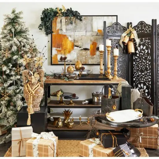 Black Aluminum Coffee Table with Pedestal Base 31" x 31" x 19" {8}