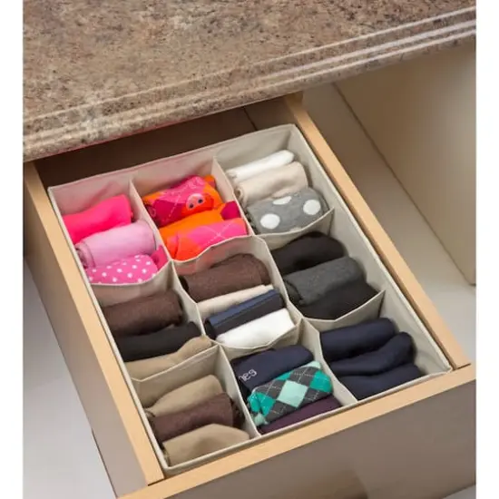 Simplify Cream 9-Compartment Drawer Organizer {3}