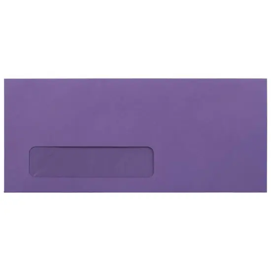 JAM Paper 4" x 9.5" Colored Business Window Envelopes, 50ct. Violet Recycled {1}