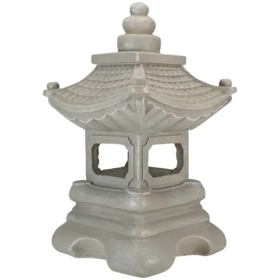 13.5" Dark Gray Pagoda Outdoor Garden Statue {1}