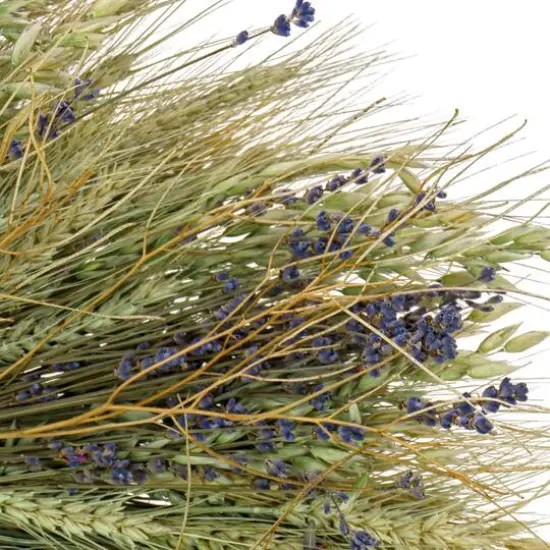 22'' Wheat and Lavender Flowers Spring Wreath {4}