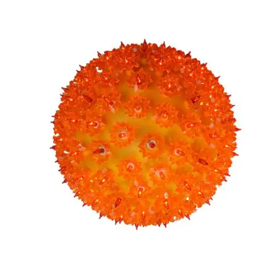 10" Orange Lighted Twinkling Starlight Sphere Christmas Decoration {1}