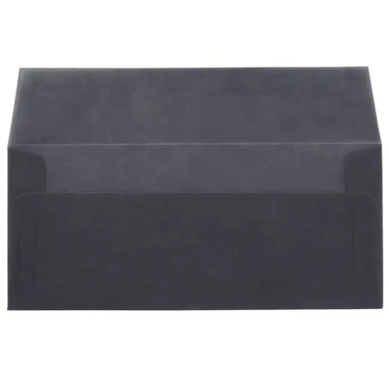 JAM Paper 4.125" x 9.5" Business Translucent Vellum Envelopes, 25ct. Charcoal Gray {4}