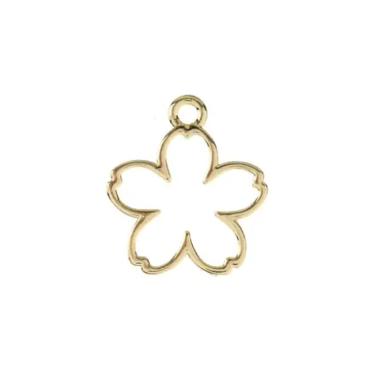John Bead Beadwork Findings Gold Five Petal Flower Pendant, 7ct. {1}