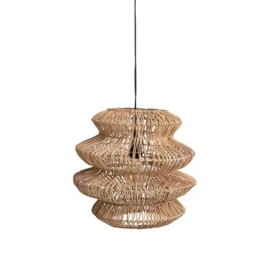 Hello Honey® 16" Boho Natural Woven Rattan Sculptural Pendant Light {8}