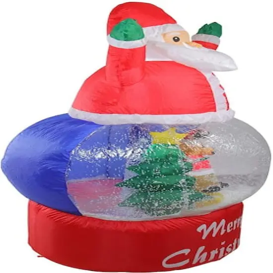 5ft. Red & Blue Lighted Inflatable Santa Claus Snow Globe Outdoor Christmas Yard D&eacute;cor {4}