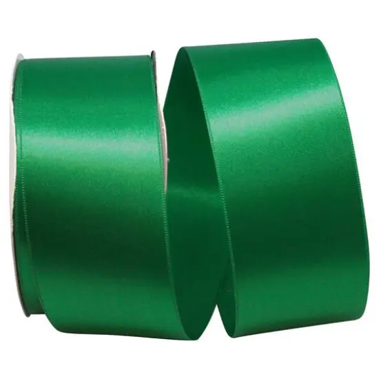 JAM Paper 2.25" x 50yd. Double Face Satin Allure Ribbon Emerald {1}