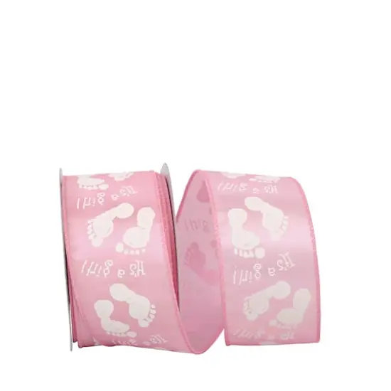 Reliant 2.5" x 20yd. Wired Pink Pitter Patter Ribbon {1}