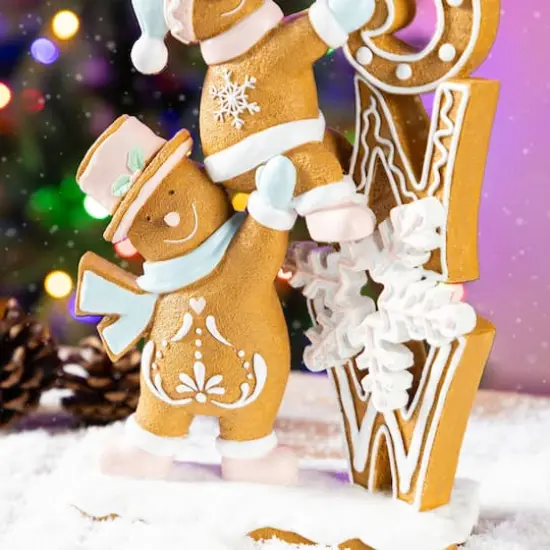 Glitzhome&reg; 12.5" Resin Christmas Gingerbread Table Decor {6}