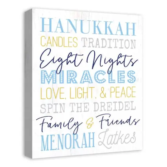 Hanukkah Words and Phrases 16x20 Canvas Wall Art {3}