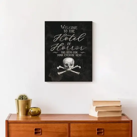 Hotel Of Horror Skull Canvas Wall Art {5}